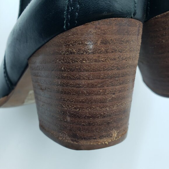 Madewell Regan Chelsea Bootie Boots 7.5 Womens Leather Ankle Block Heels Black - Picture 10 of 10